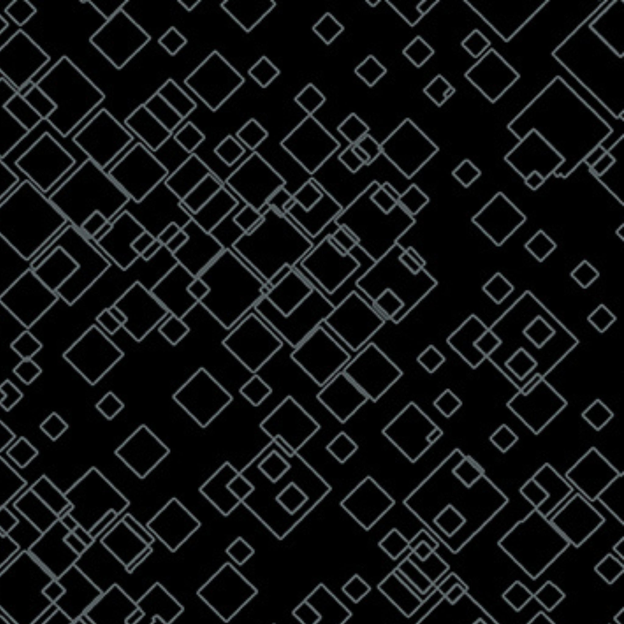 Tonal black geometric print with tossed squares, perfect as a quilt blender
