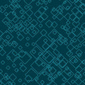 Tonal dark teal geometric print with tossed squares, perfect as a quilt blender
