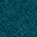 Tonal dark teal geometric print with tossed squares, perfect as a quilt blender