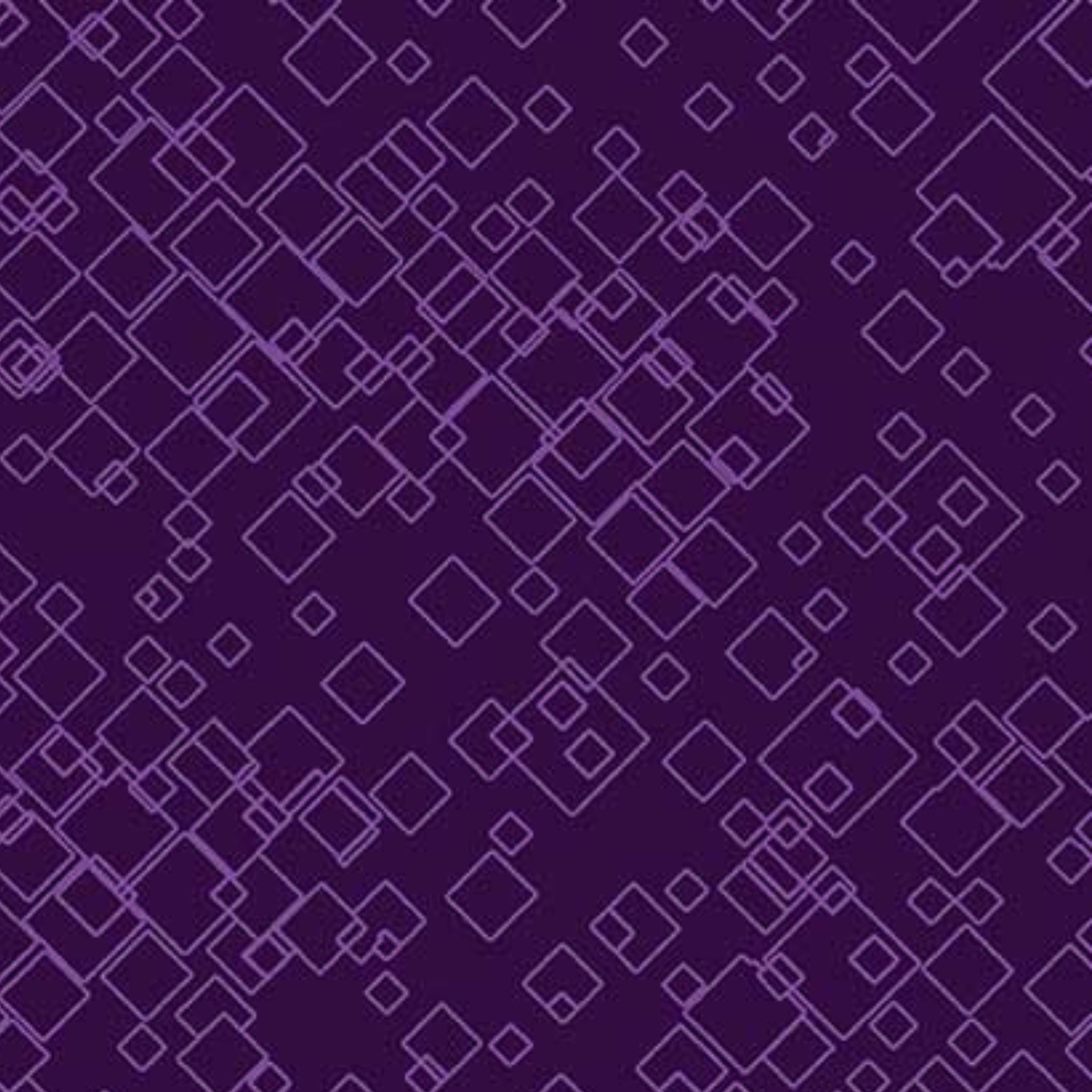Tonal purple geometric print with tossed squares, perfect as a quilt blender