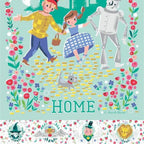 Dorothy's Journey mint sparkle panel Wizard of Oz characters and yellow brick road for quilts sewing projects