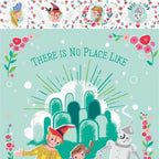 Dorothy's Journey mint sparkle panel Wizard of Oz characters and yellow brick road for quilts sewing projects