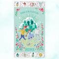 Dorothy's Journey mint sparkle panel Wizard of Oz characters and yellow brick road for quilts sewing projects