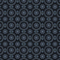 Celtic knotwork dragon medallions slate blue silver deep black background digitally printed blender quilting fabric Jason Yenter In The Beginning Fabrics