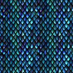 Large overlapping dragon scales teal cobalt emerald violet deep black background digitally printed tonal blender quilting fabric Jason Yenter In The Beginning Fabrics