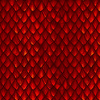 Large overlapping dragon scales deep crimson burgundy fiery amber highlights dark red background digitally printed tonal blender quilting fabric Jason Yenter In The Beginning Fabrics