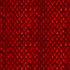 Large overlapping dragon scales deep crimson burgundy fiery amber highlights dark red background digitally printed tonal blender quilting fabric Jason Yenter In The Beginning Fabrics