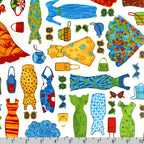 Vintage fashion dresses handbags sunglasses accessories multicolour red blue green yellow orange white novelty quilting fabric patchwork sewing projects