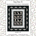 Easy Does It Quilt Pattern cover showing black, white, and geometric borders around dog stripe panel