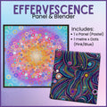 Effervescence pastel radiating circle panel and Mardi Gras pink blue dots blender quilting fabric bundle by Amelia Caruso Robert Kaufman