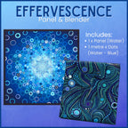 Effervescence Water blue navy radiating circle panel and teal navy dots blender quilting fabric bundle by Amelia Caruso Robert Kaufman