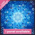 Radiating circle panel blue turquoise white fabric for quilt centrepiece wall hanging and patchwork sewing projects