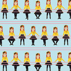 Emma Wiggle ballet barre sky blue yellow black novelty kids quilting fabric children's quilts dance bags patchwork projects