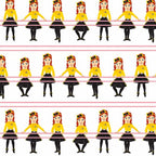 Emma Wiggle ballet barre white yellow black novelty kids quilting fabric children's quilts dance bags patchwork projects