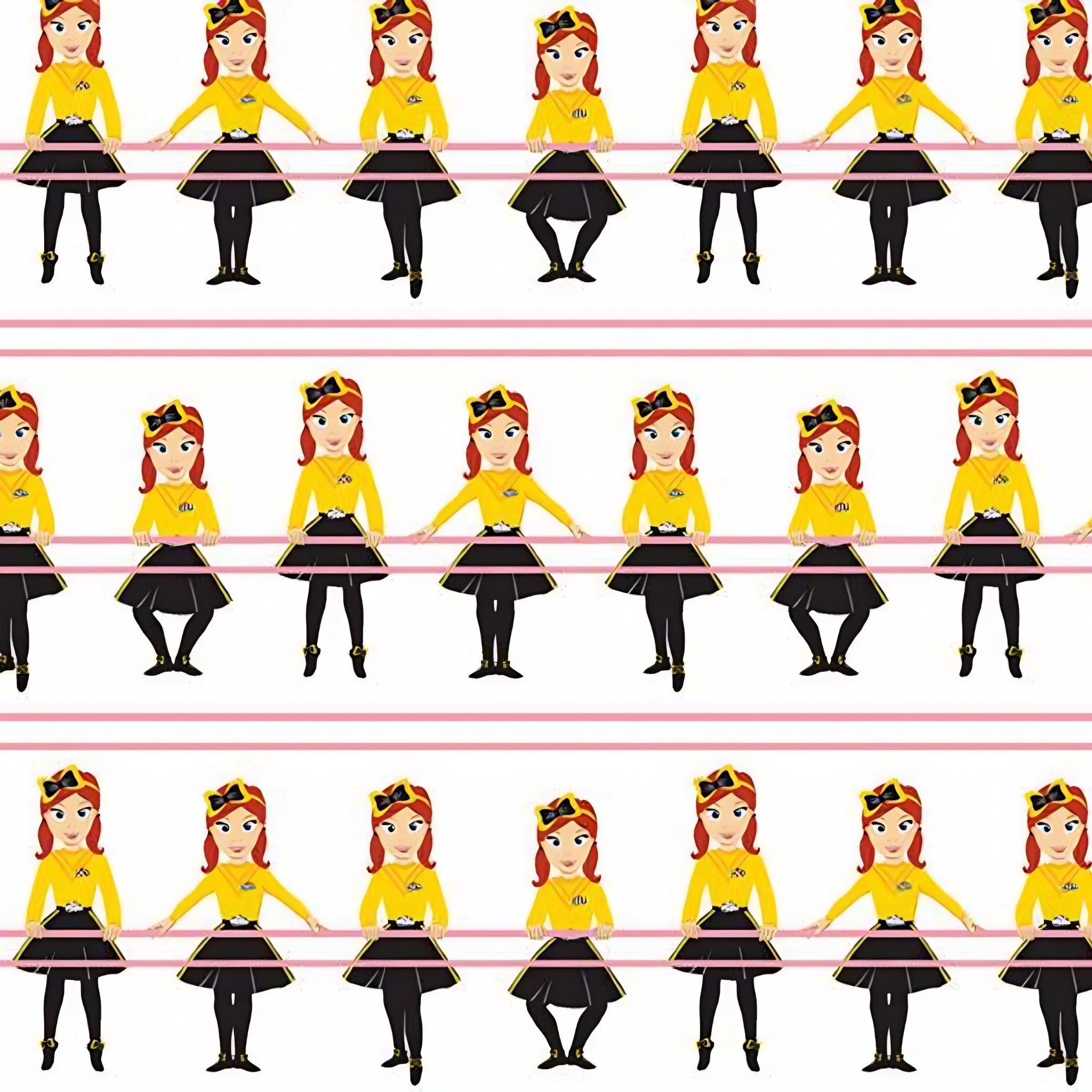 Emma Wiggle ballet barre white yellow black novelty kids quilting fabric children's quilts dance bags patchwork projects