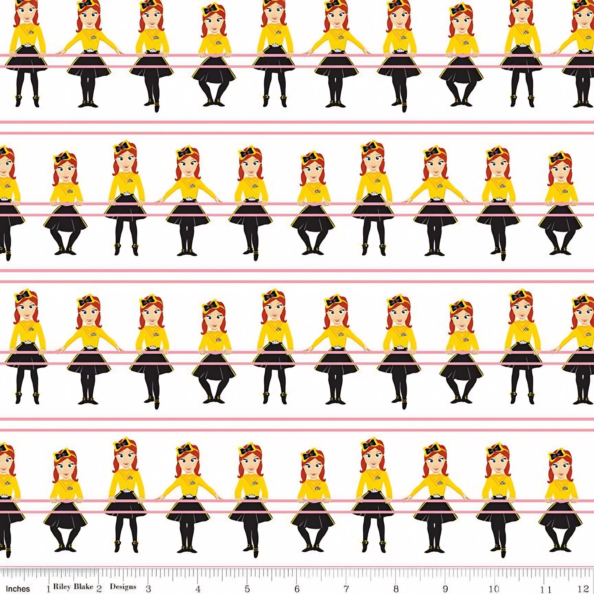 Emma Wiggle ballet barre white yellow black novelty kids quilting fabric children's quilts dance bags patchwork projects