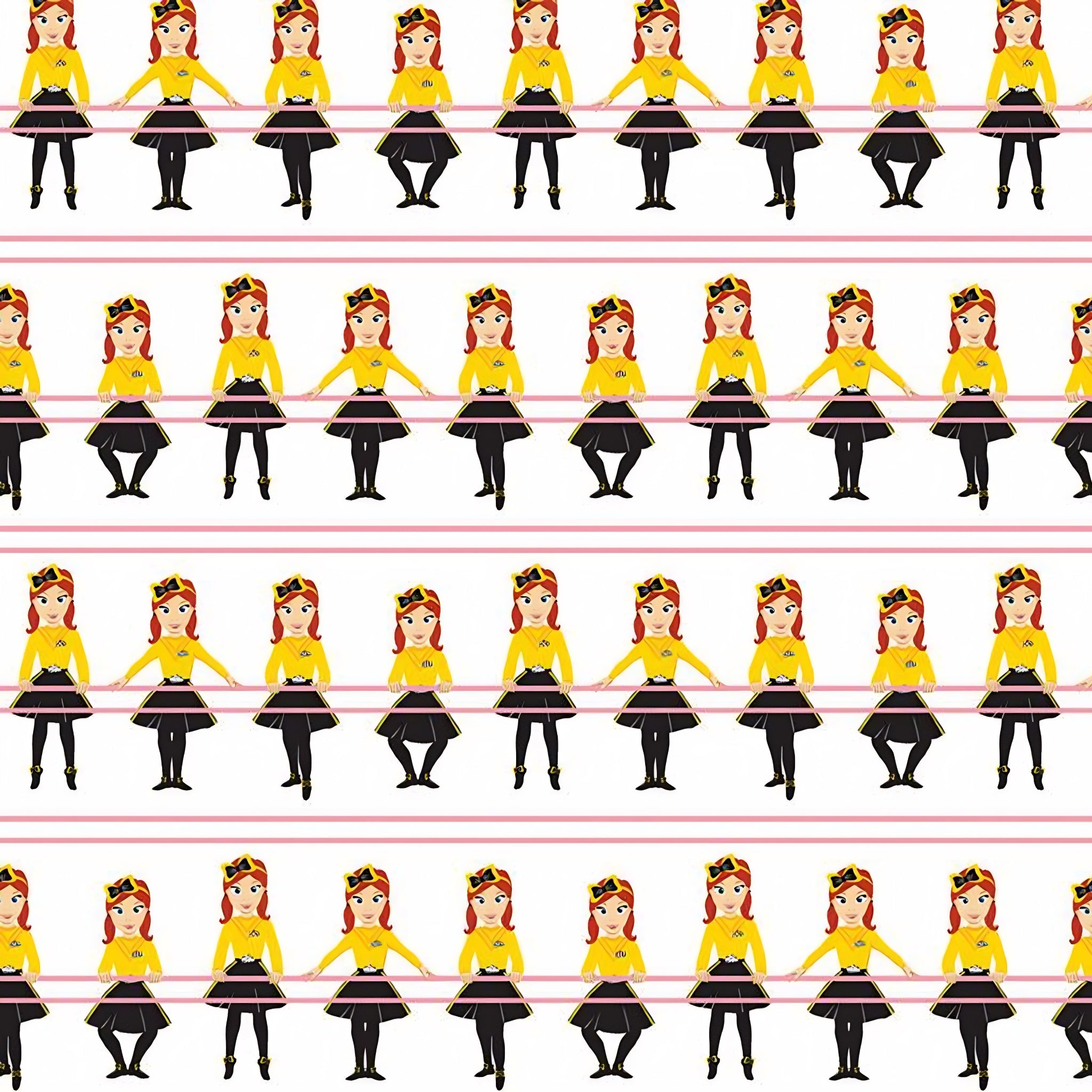 Emma Wiggle ballet barre white yellow black novelty kids quilting fabric children's quilts dance bags patchwork projects