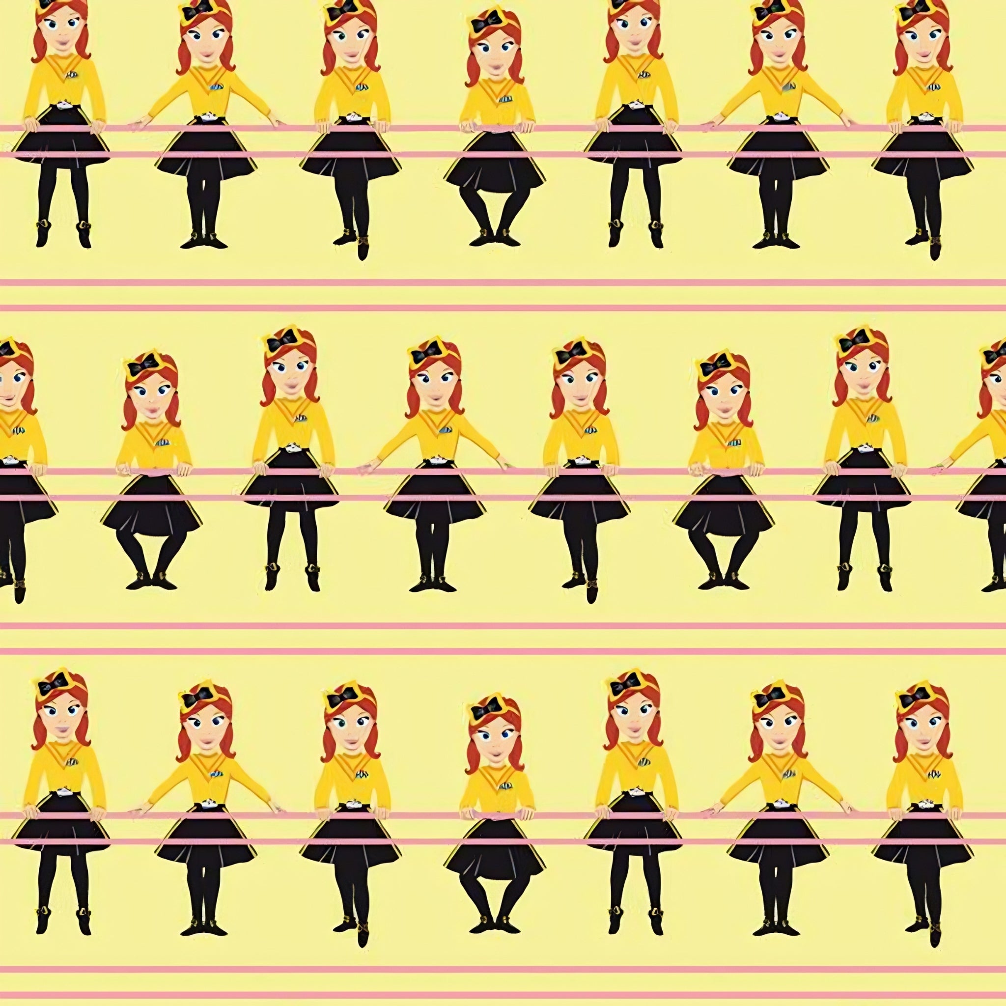 Emma Wiggle ballet barre yellow black novelty kids quilting fabric children's quilts dance bags patchwork projects