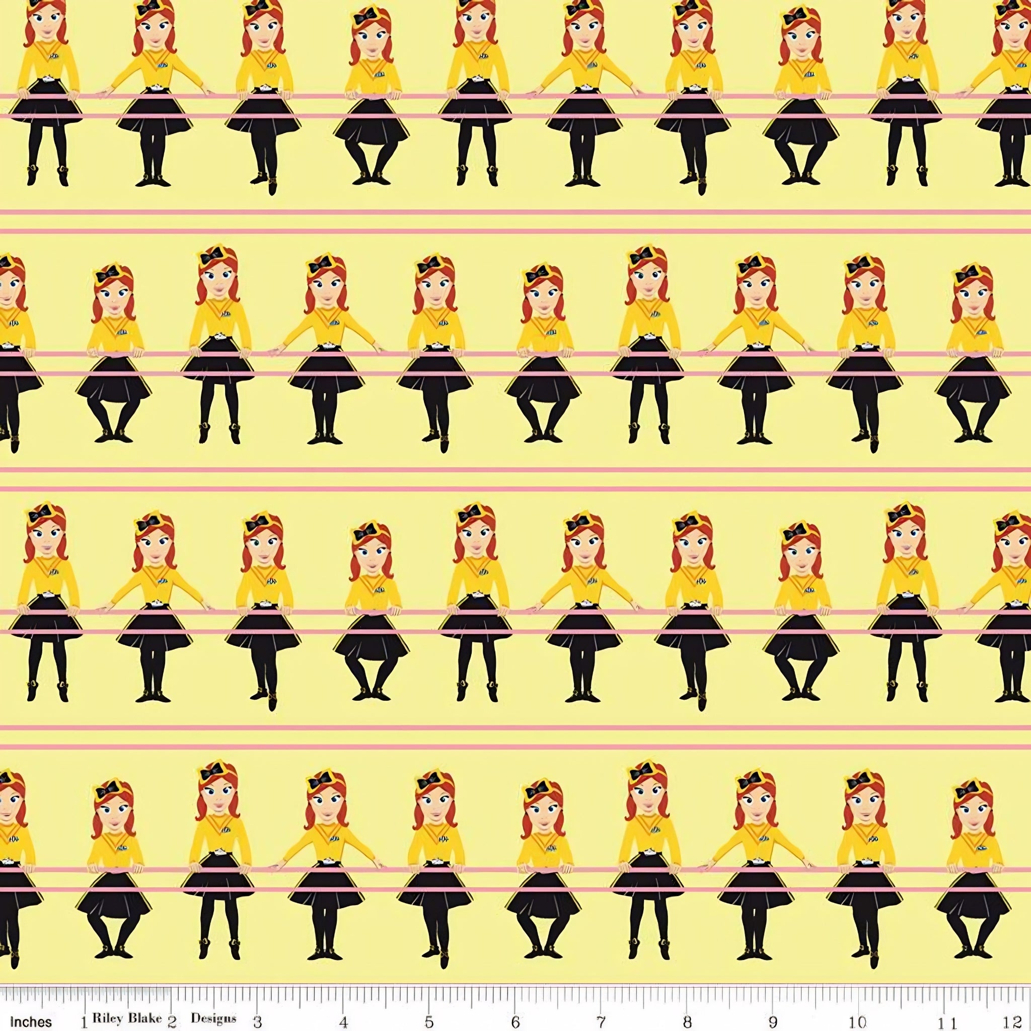 Emma Wiggle ballet barre yellow black novelty kids quilting fabric children's quilts dance bags patchwork projects