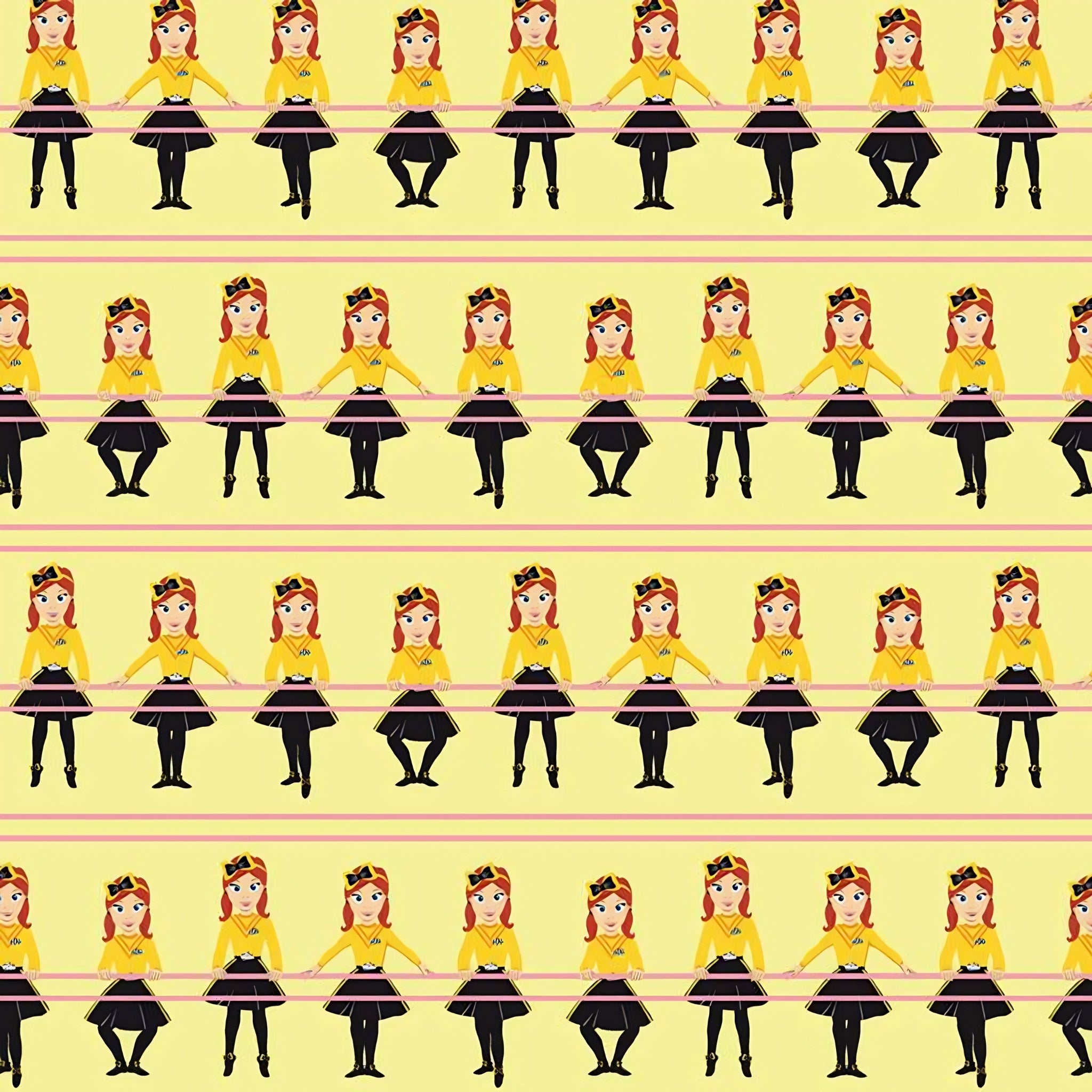 Emma Wiggle ballet barre yellow black novelty kids quilting fabric children's quilts dance bags patchwork projects