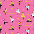 Emma Wiggle ballet dancing bright pink yellow white tutus bows hearts novelty kids quilting fabric children's quilts dance bags patchwork projects