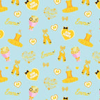 Emma Wiggle ballet icons sky blue yellow tutus ballet shoes bows Bow Power hearts novelty kids quilting fabric children's quilts dance bags patchwork projects