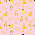 Emma Wiggle ballet icons pink yellow tutus ballet shoes bows Bow Power hearts novelty kids quilting fabric children's quilts dance bags patchwork projects