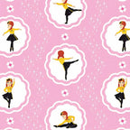 Emma Wiggle ballet dancer medallion pink yellow black novelty kids quilting fabric children's quilts dance bags patchwork projects