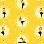 Emma Wiggle ballet dancer medallion yellow black novelty kids quilting fabric children's quilts dance bags patchwork projects