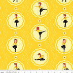 Emma Wiggle ballet dancer medallion yellow black novelty kids quilting fabric children's quilts dance bags patchwork projects