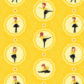 Emma Wiggle ballet dancer medallion yellow black novelty kids quilting fabric children's quilts dance bags patchwork projects
