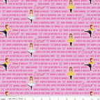 Emma Wiggle text print pink Bow Power Bows Ballet Life Is Better In A Tutu novelty kids quilting fabric children's quilts dance bags patchwork projects