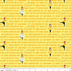 Emma Wiggle text print yellow Bow Power Bows Ballet Life Is Better In A Tutu novelty kids quilting fabric children's quilts dance bags patchwork projects