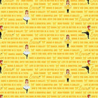 Emma Wiggle text print yellow Bow Power Bows Ballet Life Is Better In A Tutu novelty kids quilting fabric children's quilts dance bags patchwork projects