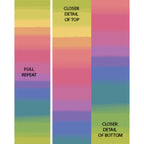 Pastel rainbow gradient ombré fabric in soft multi colours for modern quilts and patchwork sewing projects