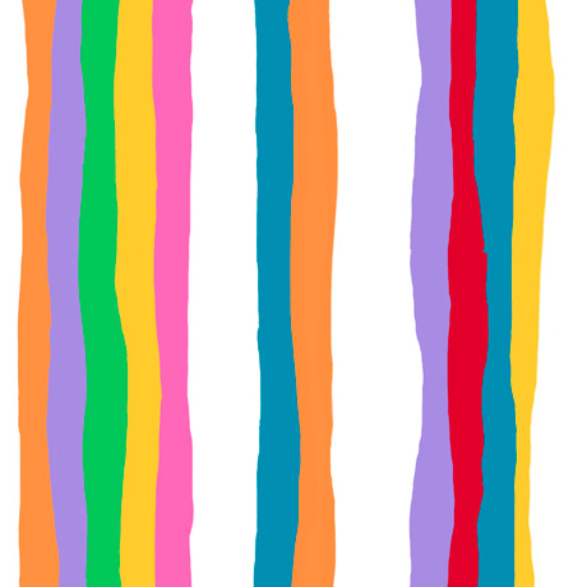 Bold painted stripes vibrant multicolour white fabric for children's quilts and modern patchwork projects