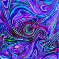 Vibrant purple magenta turquoise lime green pink marbled swirl fabric for modern quilts, statement bags and contemporary patchwork sewing projects