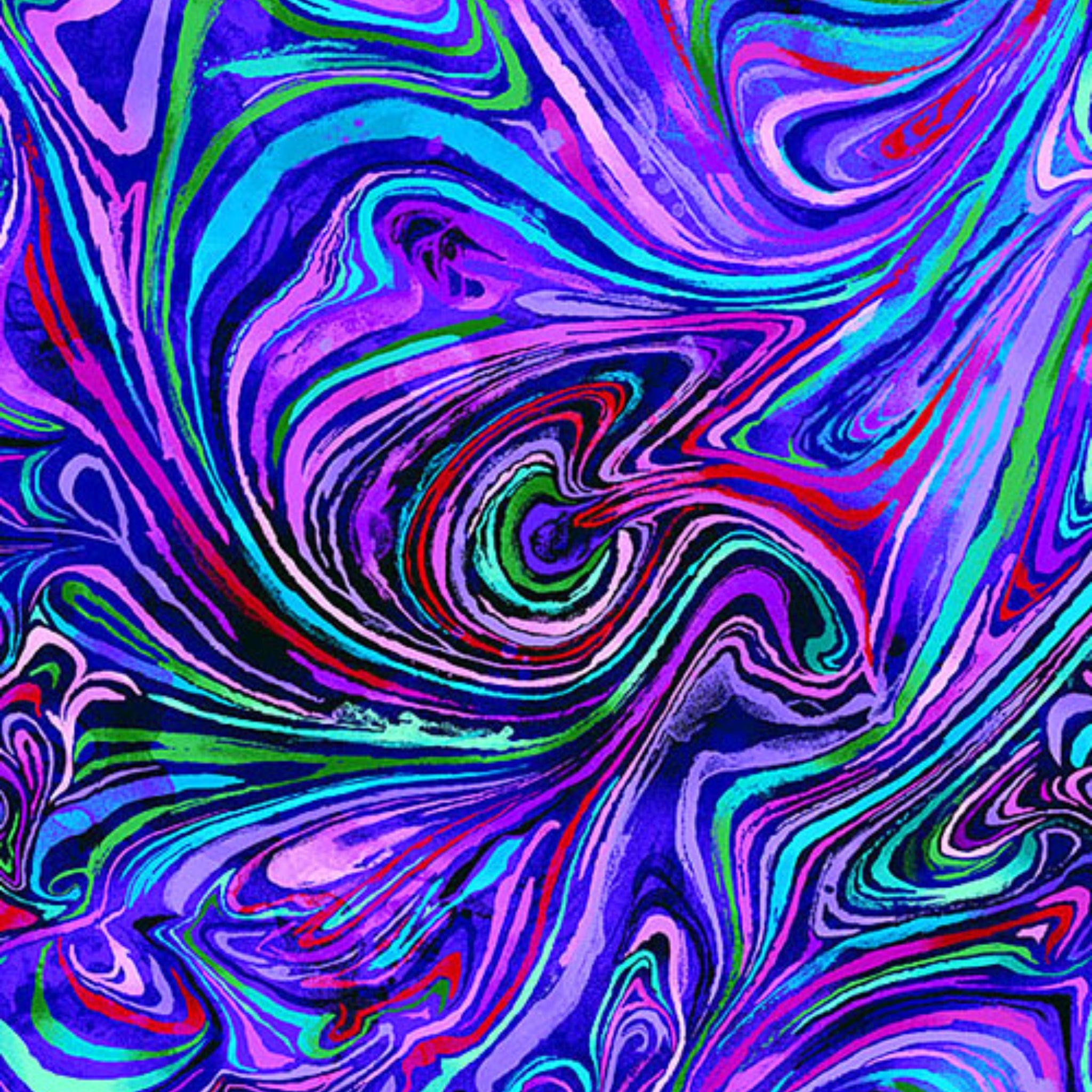 Vibrant purple magenta turquoise lime green pink marbled swirl fabric for modern quilts, statement bags and contemporary patchwork sewing projects