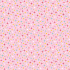 Colourful turquoise yellow red white and green stars on pink Fairy Garden fabric for girls quilts nursery décor and patchwork sewing projects