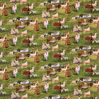 Llamas alpacas cria green paddock farm fabric for farm animal quilts country décor and llama alpaca lover gifts