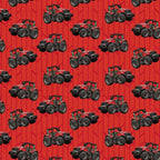 Red tractor toss fabric with patterned background, perfect for boys' quilting projects for farm lovers