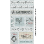 Farmhouse quotes panel grey teal red 24 x 44 inch farm fabric for quilts wall hangings and farmer gifts