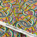 Retro kaleidoscope green multi geometric fabric for modern quilts bags patchwork sewing projects