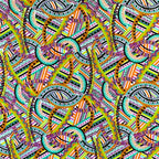 Retro kaleidoscope green multi geometric fabric for modern quilts bags patchwork sewing projects