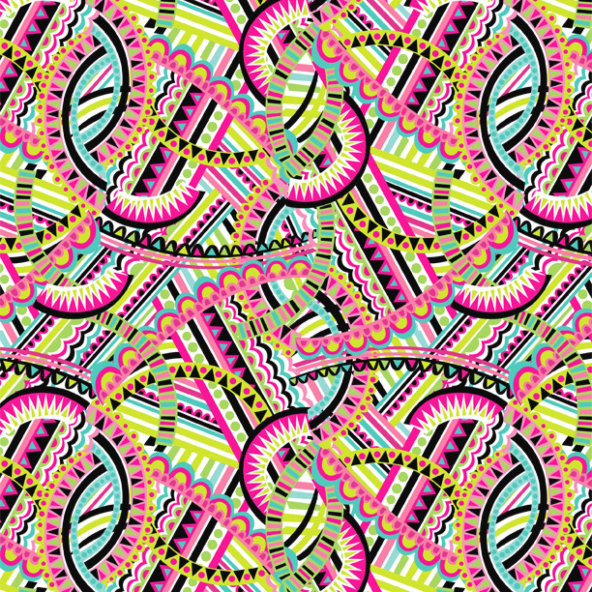 Retro kaleidoscope pink multi geometric fabric for modern quilts tote bags patchwork sewing projects