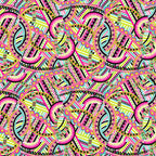 Retro kaleidoscope pink multi geometric fabric for modern quilts tote bags patchwork sewing projects