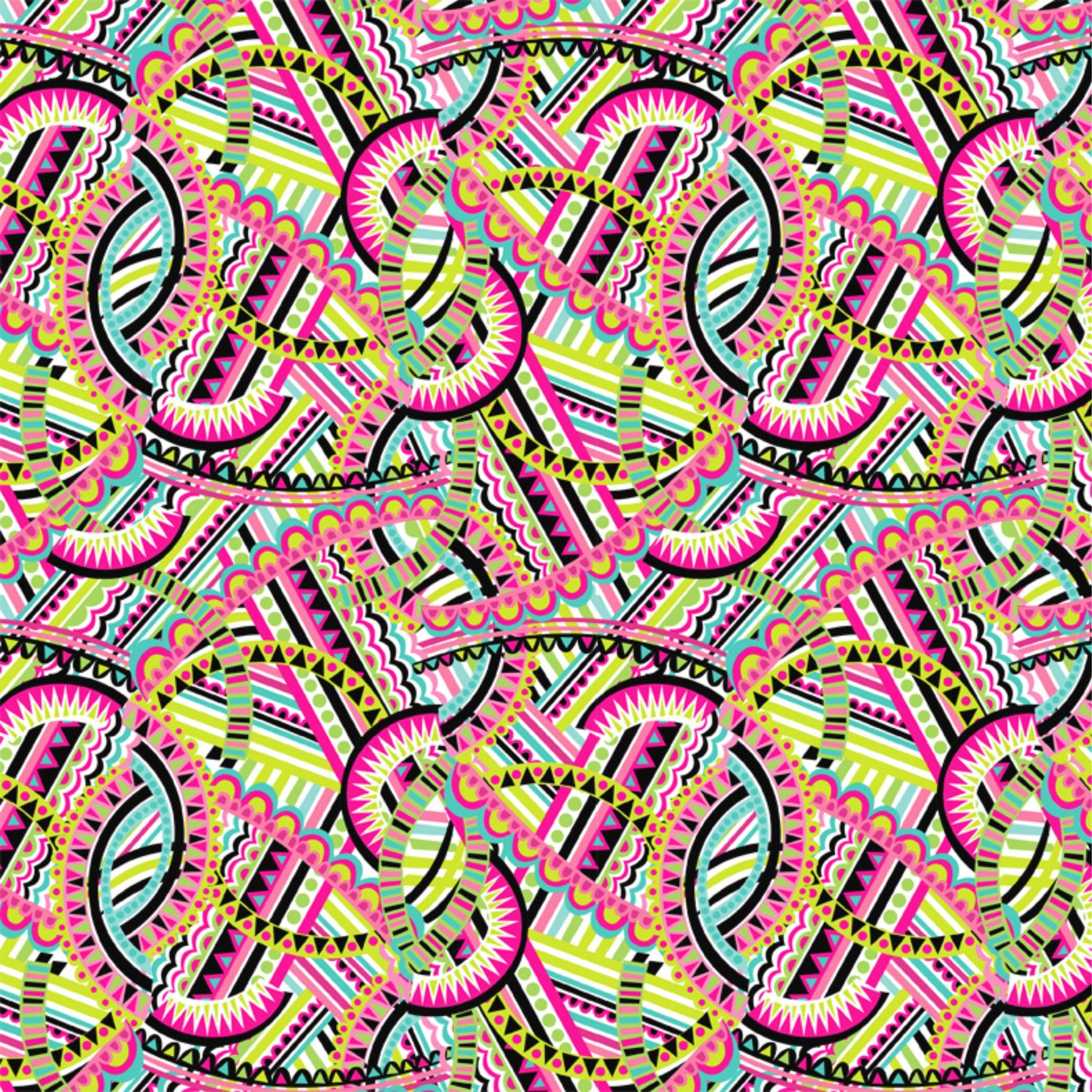 Retro kaleidoscope pink multi geometric fabric for modern quilts tote bags patchwork sewing projects