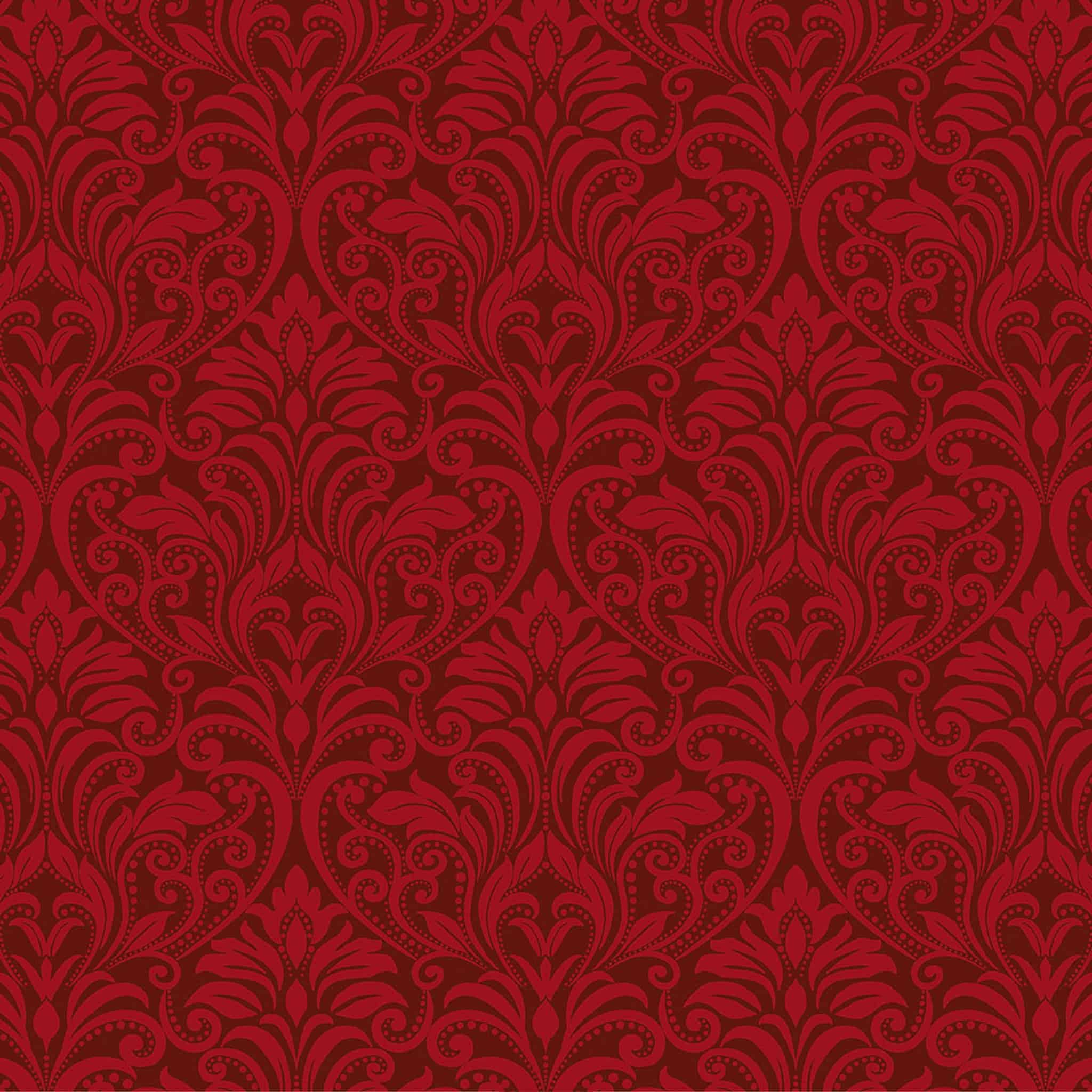 Festive Damask (Burgundy)