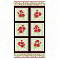 Festival of Roses red rose bouquets sage green cream panel fabric for quilts wall hangings and elegant sewing projects