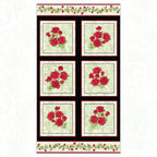 Festival of Roses red rose bouquets sage green cream panel fabric for quilts wall hangings and elegant sewing projects
